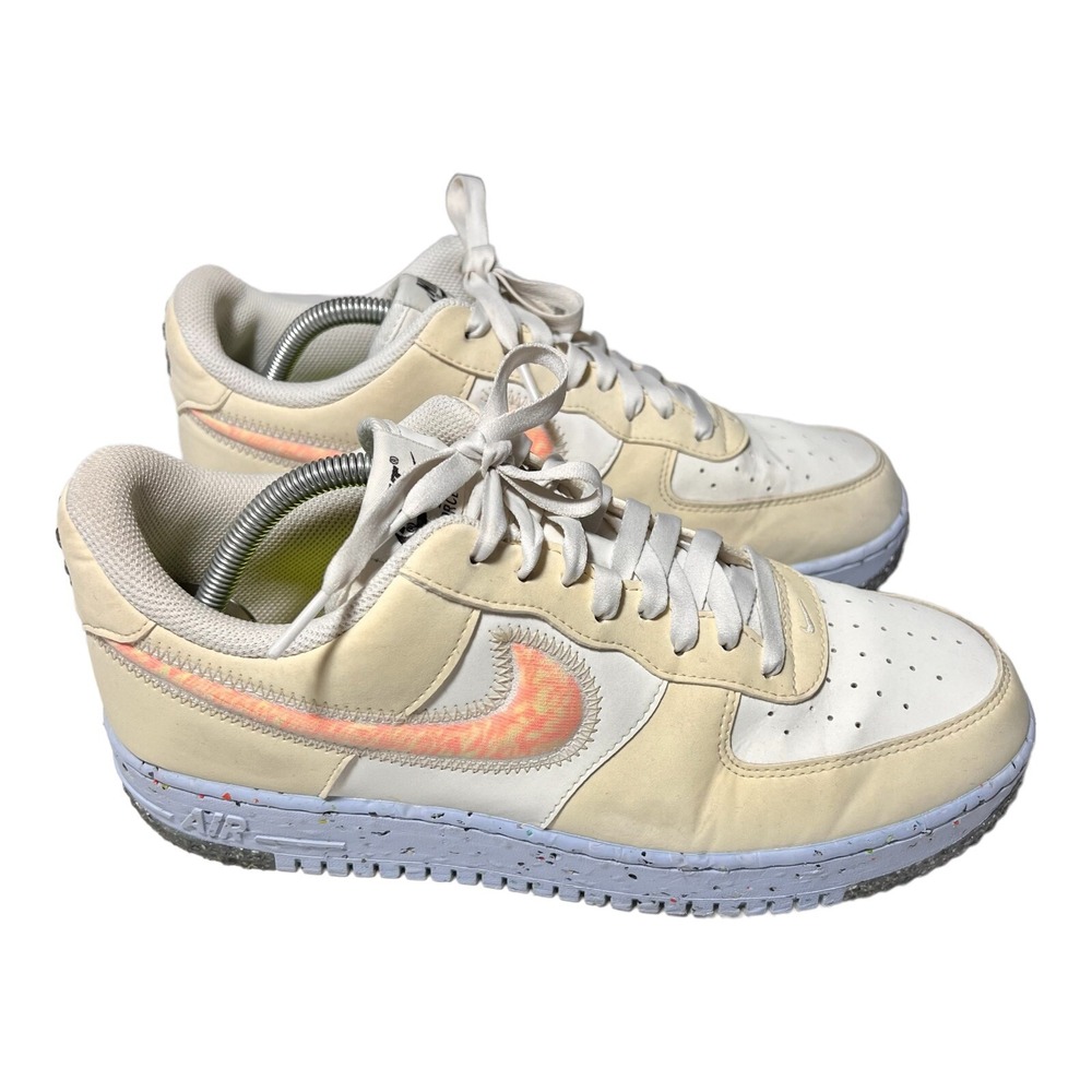 Women's Nike Air Force 1 Low Crater Coconut Milk White Orange DH0927-100 Size 11